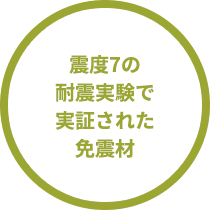 震度7の耐震実験で実証された免震材